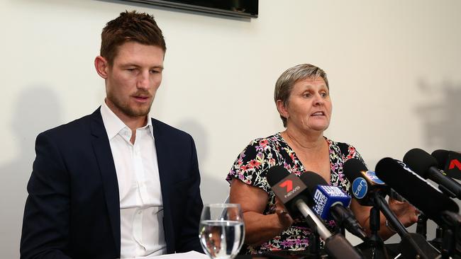 Australian test Cricket player Cameron Bancroft addresses the media in Perth.