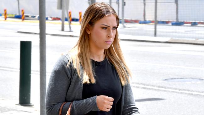 Ivona Jovanovic's sister Annette Jovanovic leaves Roma Street Magistrates after Panagakos was charged with her manslaughter. Thursday January 28, 2021. Picture: John Gass