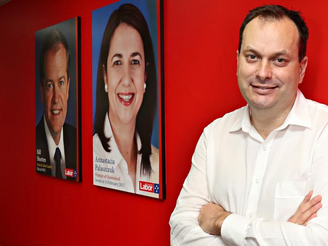 Labor State Secretary Evan Moorhead at Labor party HQ for behind-the-scenes feature on election campaign.Pic Annette Dew