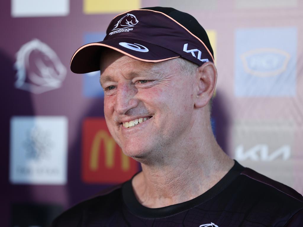 Brisbane Broncos first day of training for 2024. Coach Michael Maguire. Picture: Nigel Hallett