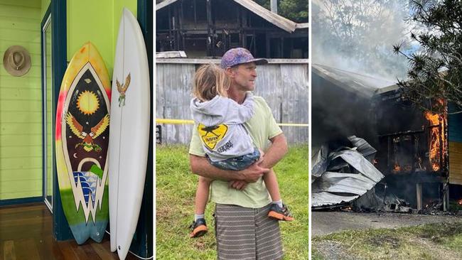 Surfboard king’s desperate bid to save home with garden hose