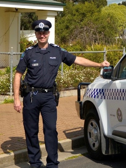 The family of Sgt Doig prepare to commemorate 12 months since the officer was shot dead while attending a late-night call-out in Senior, north of Bordertown. Picture: Supplied