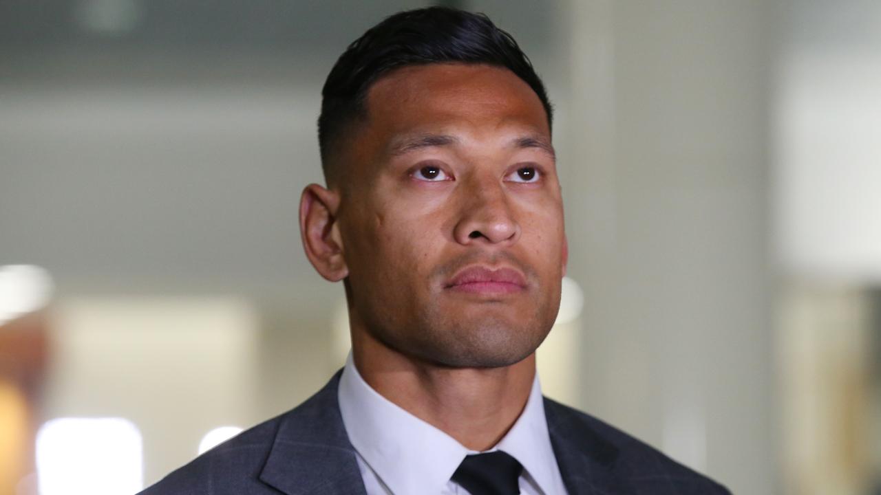 Former Australian professional rugby league player Israel Folau leaves the Federal Circuit Court in Melbourne Monday, December 2, 2019. (AAP Image/David Crosling) NO ARCHIVING