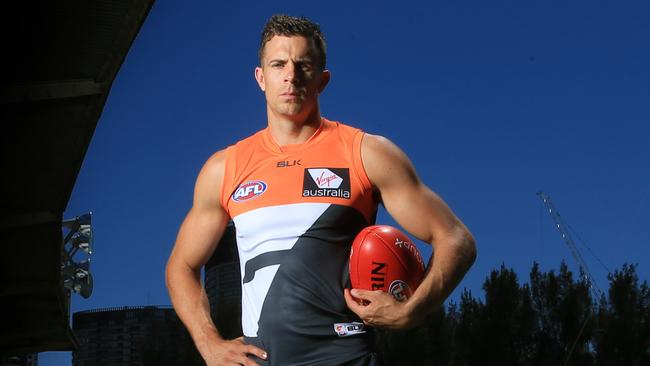 GWS recruit Brett Deledio is hoping to play Round 1. Picture: Mark Evans
