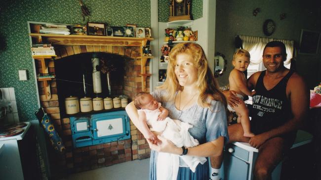 Dakota's family in Coutts Crossing, 1999.