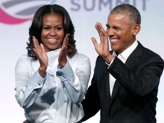 Barack and Michelle Obama in 2017. Picture: Jim Young/AFP