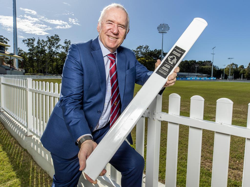 Allan Border has launched the ‘Buy a Picket’ campaign at Allan Border Field. Picture: Richard Walker