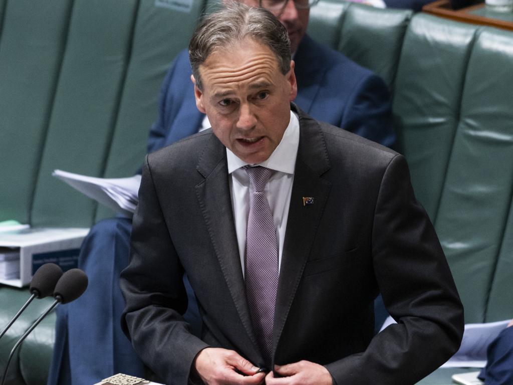 Health Minister Greg Hunt faced scrutiny of the nation’s sluggish vaccine rollout. Picture: NCA NewsWire / Martin Ollman