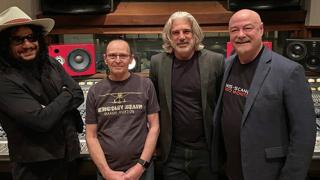 Don Was, Wayne Jones, Krish Sharma, and Steve Scanlon at United Studios LA. Krish Sharma &amp; Don Was were working there on The Rolling Stones’ album.