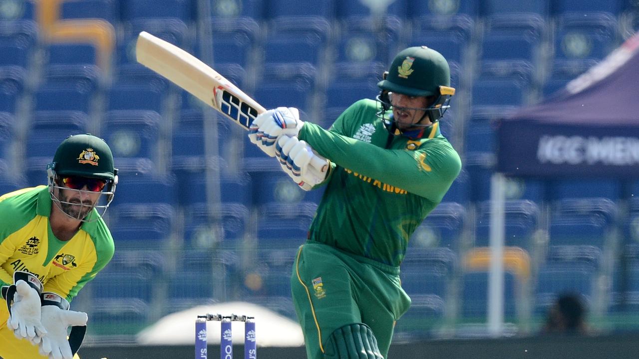 Quinton de Kock takes part in South Africa’s opening match against Australia at T20 World Cup in his homeland.