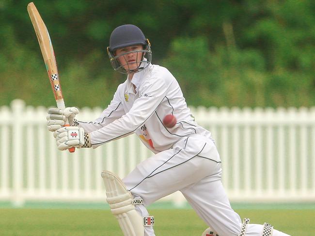 Jack Kann batting. Picture: Glenn Campbell