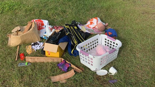 Waste dumped in the same area in a previous incident. Byron Shire Council has experienced 22 reported illegal dumping incidents in the vicinity in the past six months. Picture: Byron Shire Council