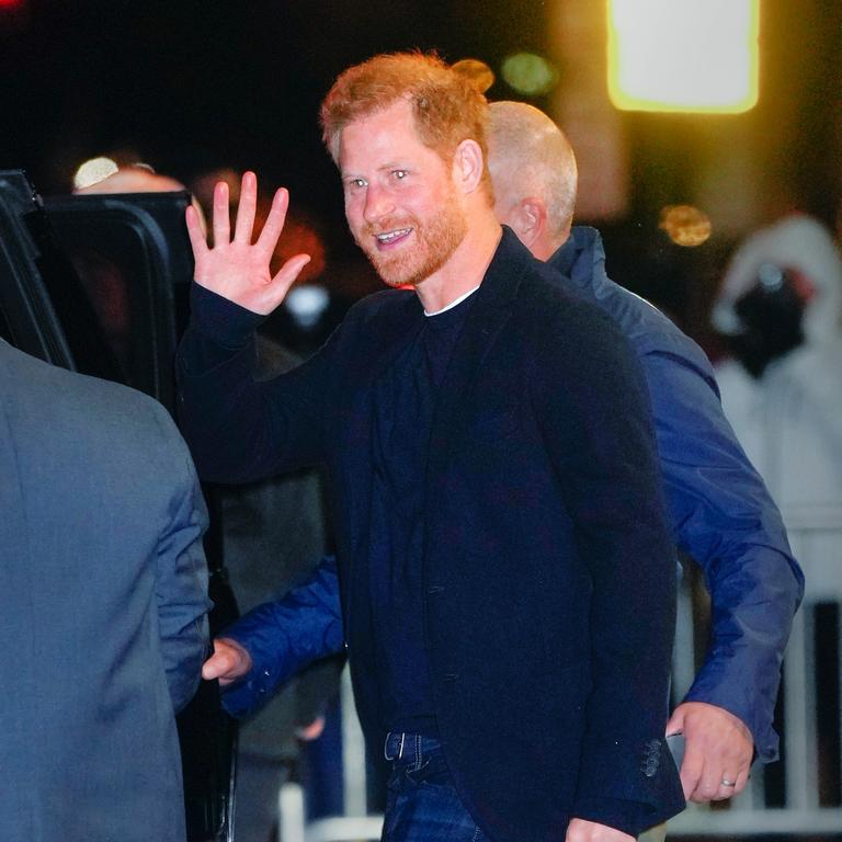 Prince Harry, Duke of Sussex, is seen leaving The Late Show With Stephen Colbert. (Photo by Gotham/GC Images)