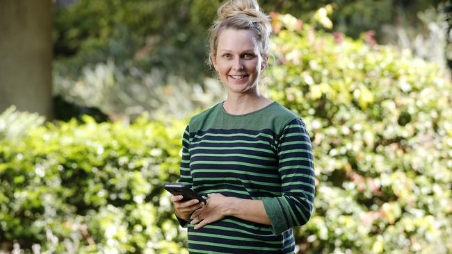 Diane Sheehan is 29 weeks pregnant and a patient at the Mater Mothers’ Hospital. She believes the app will offer great reassurance. Picture: Josh Woning/AAP