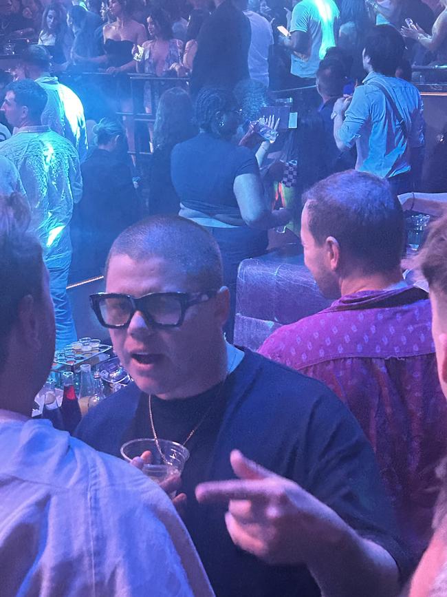 Australian singer Conrad Sewell watched T-Pain perform at the NRL after-party at Zouk Nightclub in Resorts World, Las Vegas.