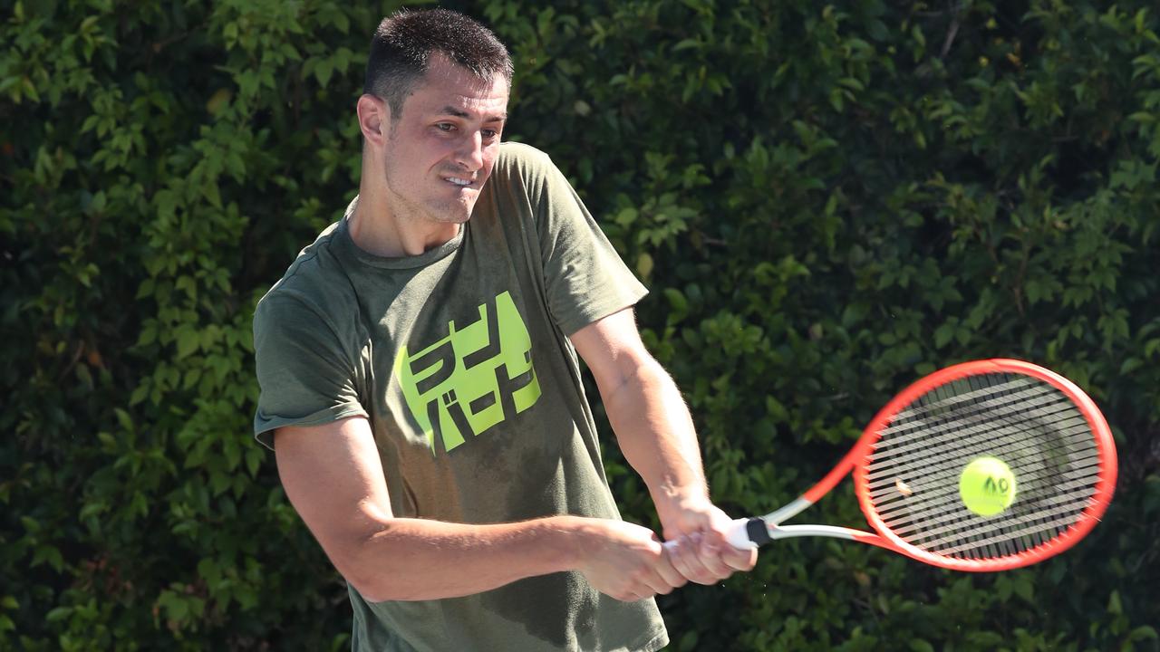 Bernard Tomic: “One of my goals is to finish off right. And retire happy. So we’ll see.” Picture: Glenn Hampson