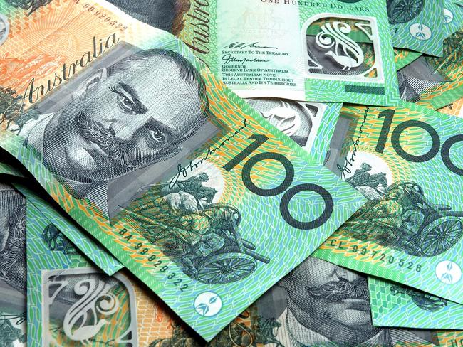 Lots of Australian 100 dollar notes. Australian money cash generic