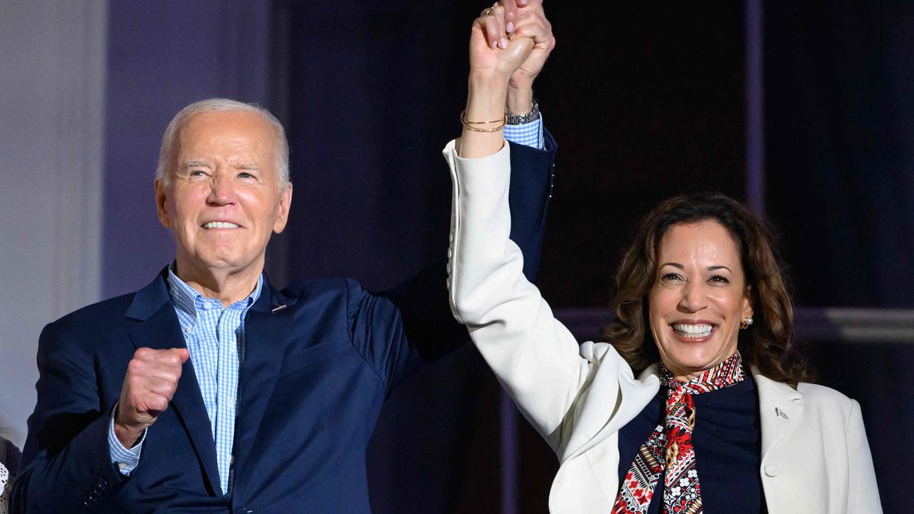 Mr Biden and Ms Harris together on July 4. Picture: Mandel Ngan/AFP