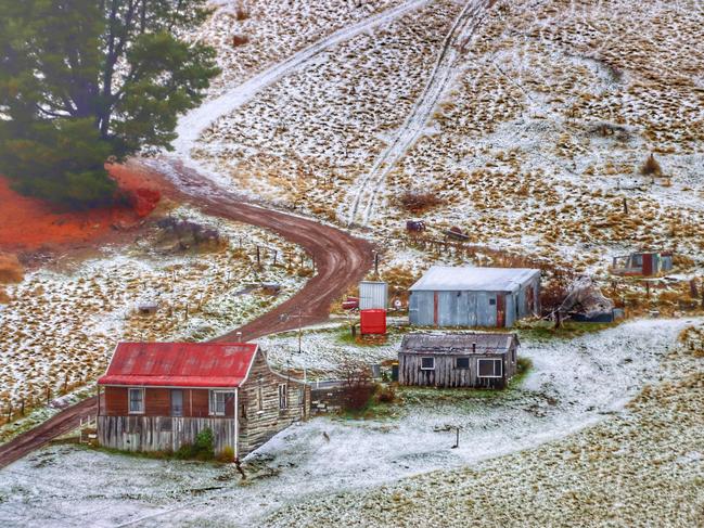 Snow at Collinsvale. Picture: Kelvin Ball