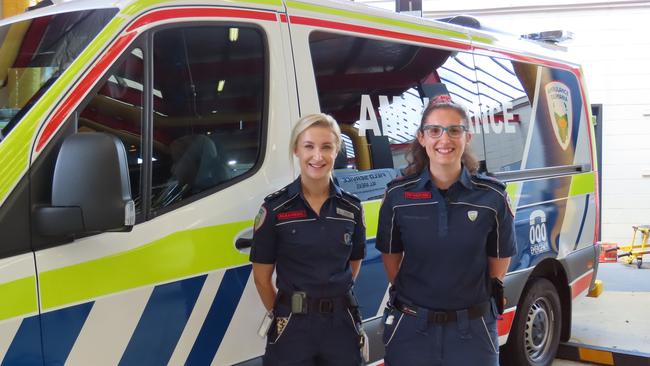 Ambulance Tasmania acting operations supervisor Sally Budge and community paramedic Nancy di Grande at Ambulance Tasmania Headquarters in Hobart on Monday, December 23, 2024.