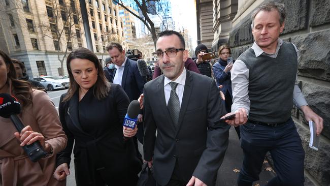 Jason Roberts freed leaves the Supreme Court in Melbourne on Monday. Picture: David Caird