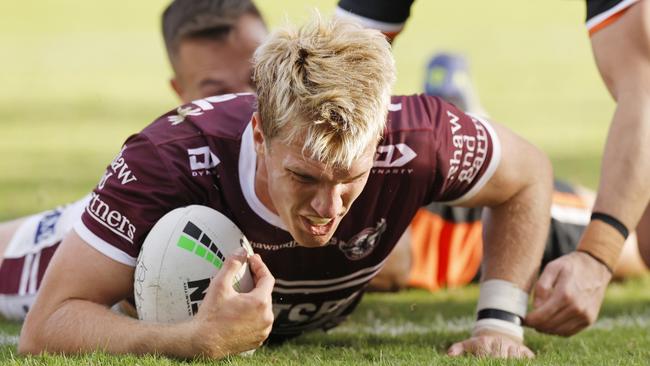 The third Trbojevic brother slides over for a try. (Photo by Mark Evans/Getty Images)