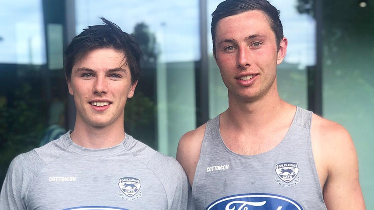 Ollie (left) and Jack Henry will both play for Geelong in 2023. Picture: Geelong Cats Facebook