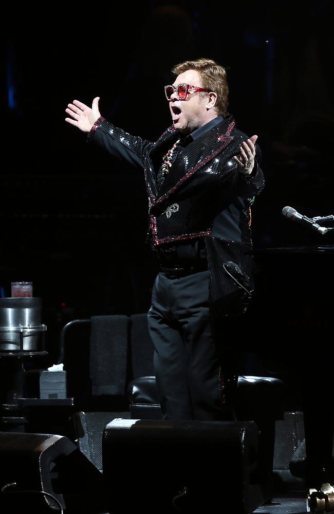 Elton John gives message about addiction at Sirromet Wines. AAP Image/Richard Gosling