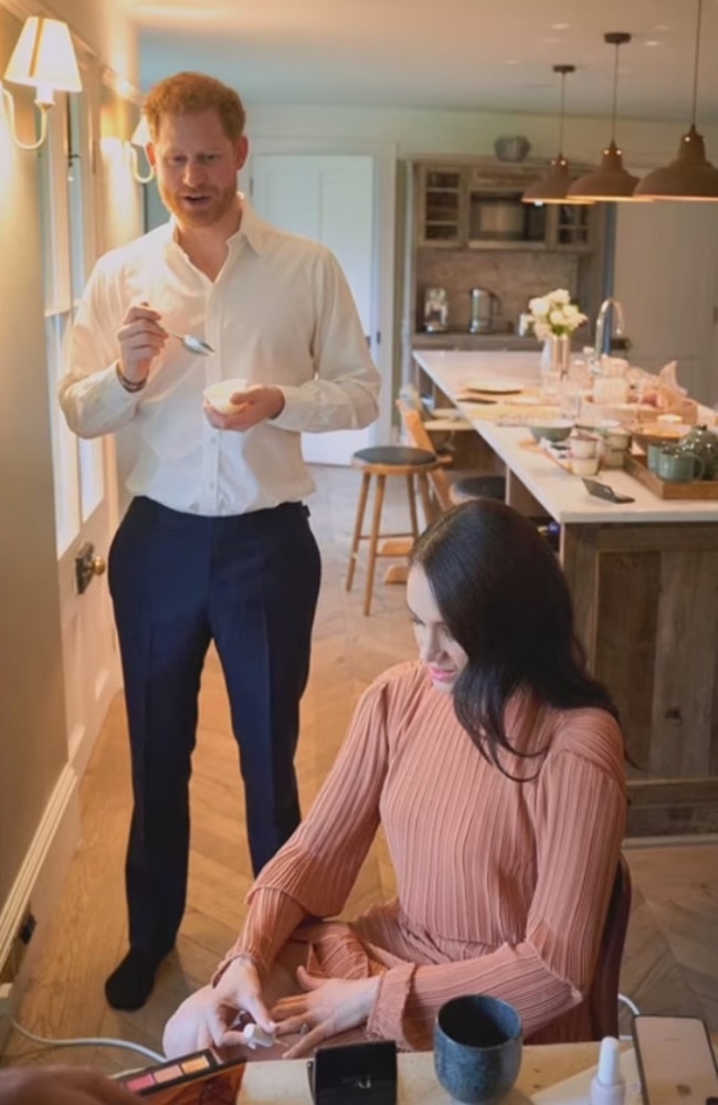 Harry and Meghan at Frogmore cottage. Picture: Netflix