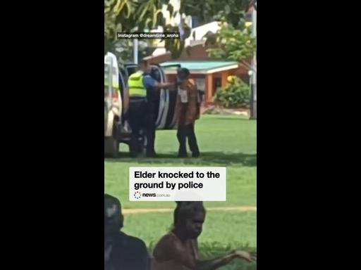 Elder knocked to the ground by police