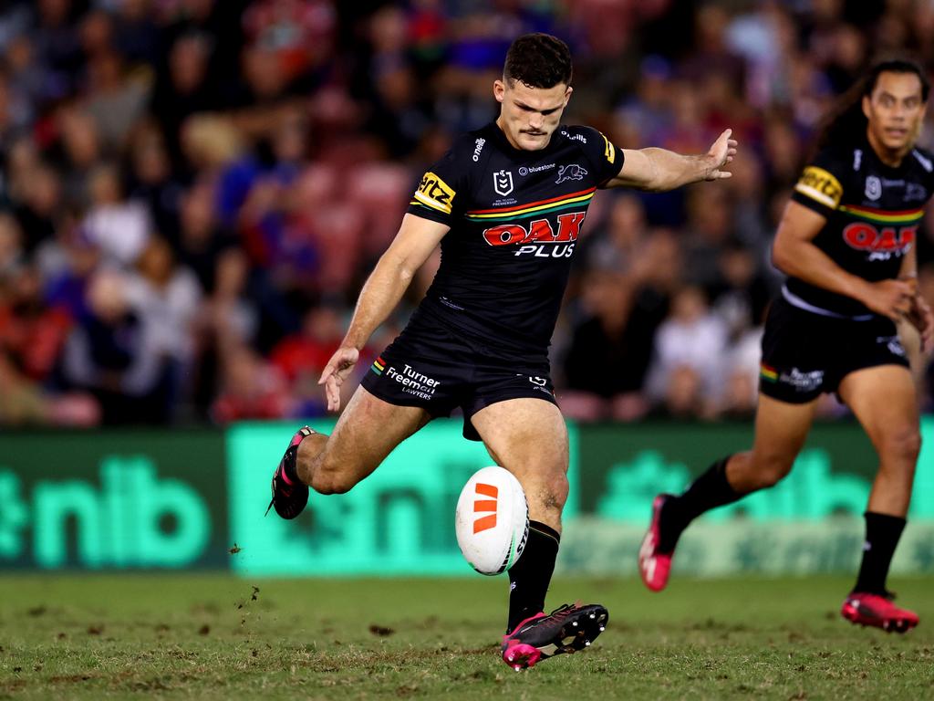 Nathan Cleary is not a fan of the Bunker becoming involved in field goals. Picture: Getty Images