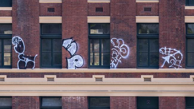 Police allege Mr Weeks is responsible for graffiti at Flinders Street Station on multiple occasions. Picture: Jason Edwards