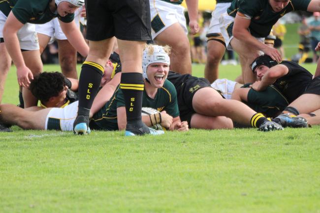 Villanova tighthead prop Sam Binney scores earlier this season.