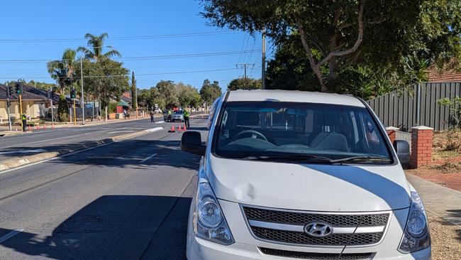 The crash scene on the corner of Forest Ave and Montacute Rd, Rostrevor. Picture: Darren Chaitman
