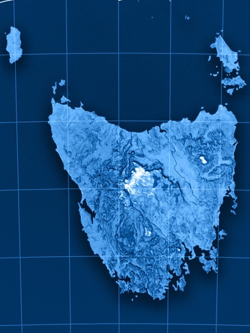 Tasmania. Satellite image courtesy of NASA.