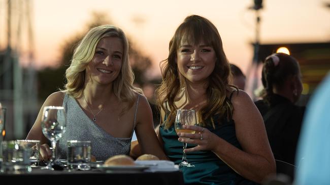 Hannah Taylor and Zoe Martin at the 2023 AFLNT Hall of Fame. Picture: Pema Tamang Pakhrin