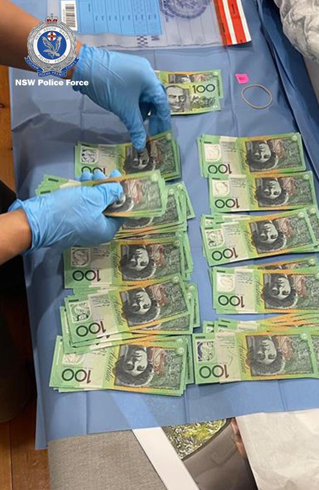 Cash was seized during arrests. Picture: NSW Police