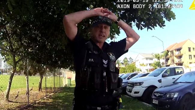 Senior Constable James Treanor in the midst of a rant after a police mental health breakfast. Picture: Supplied