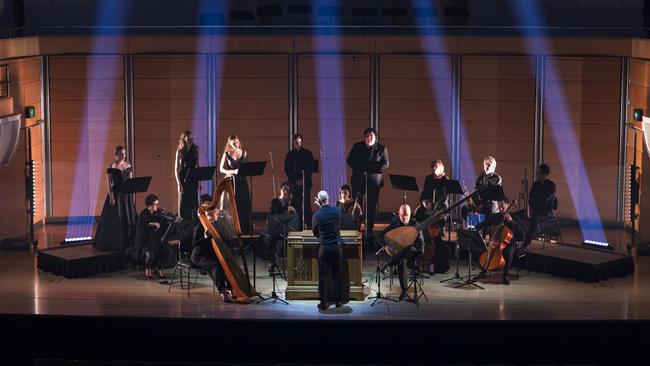 Erin Helyard conducting Pinchgut Opera's Eternal Light concert at City Recital Hall. Picture: Anna Kucera