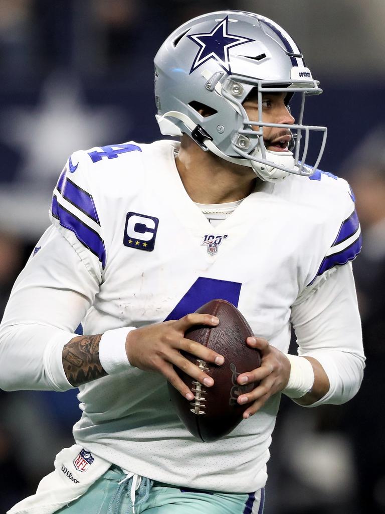 Dak Prescott drops back to pass. (Photo by Ronald Martinez/Getty Images)