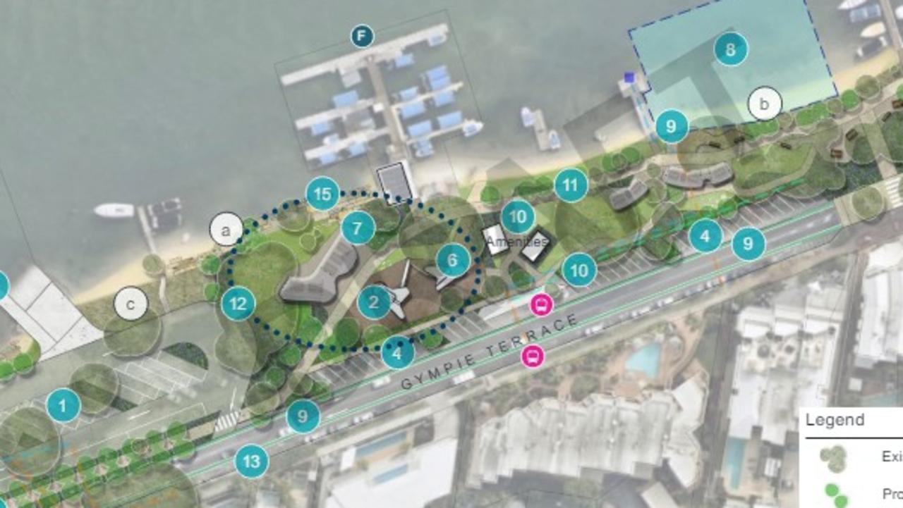 Map of the proposed playground and community hub (encircled) at Ely Park. Photo: Noosa Shire Council