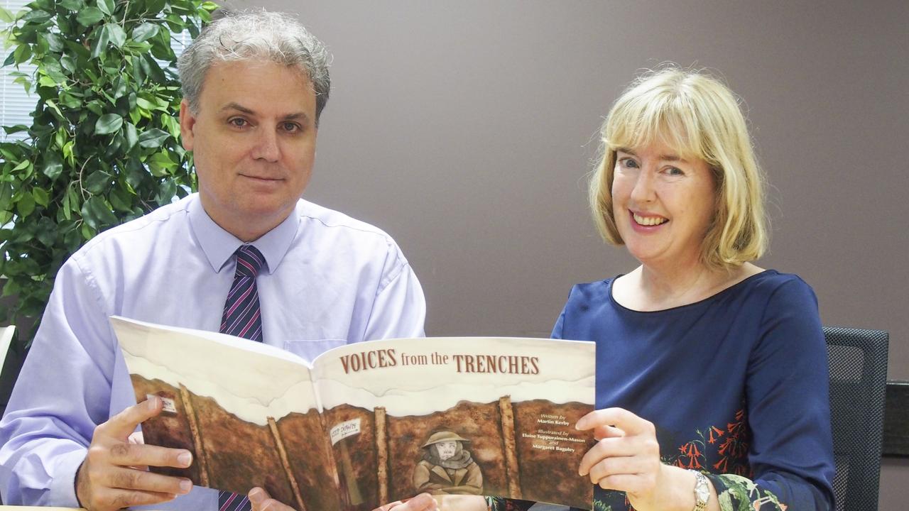 USQ's historian Associate Professor Martin Kerby and arts education expert Professor Margaret Baguley.