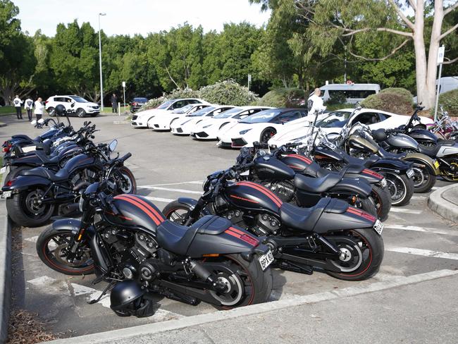 Loud motorcycles are more often being used in ‘Westie’ weddings, like an extravagant wedding at Homebush in 2016. Picture: David Swift