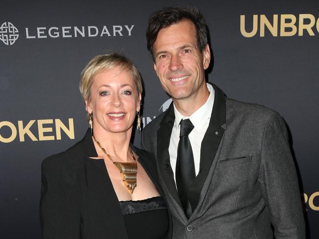 Amanda Keller and Brendan Jones at the Australian premier of the Angelina directed feature film Unbroken at The State Theater in Sydney. Picture: Richard Dobson