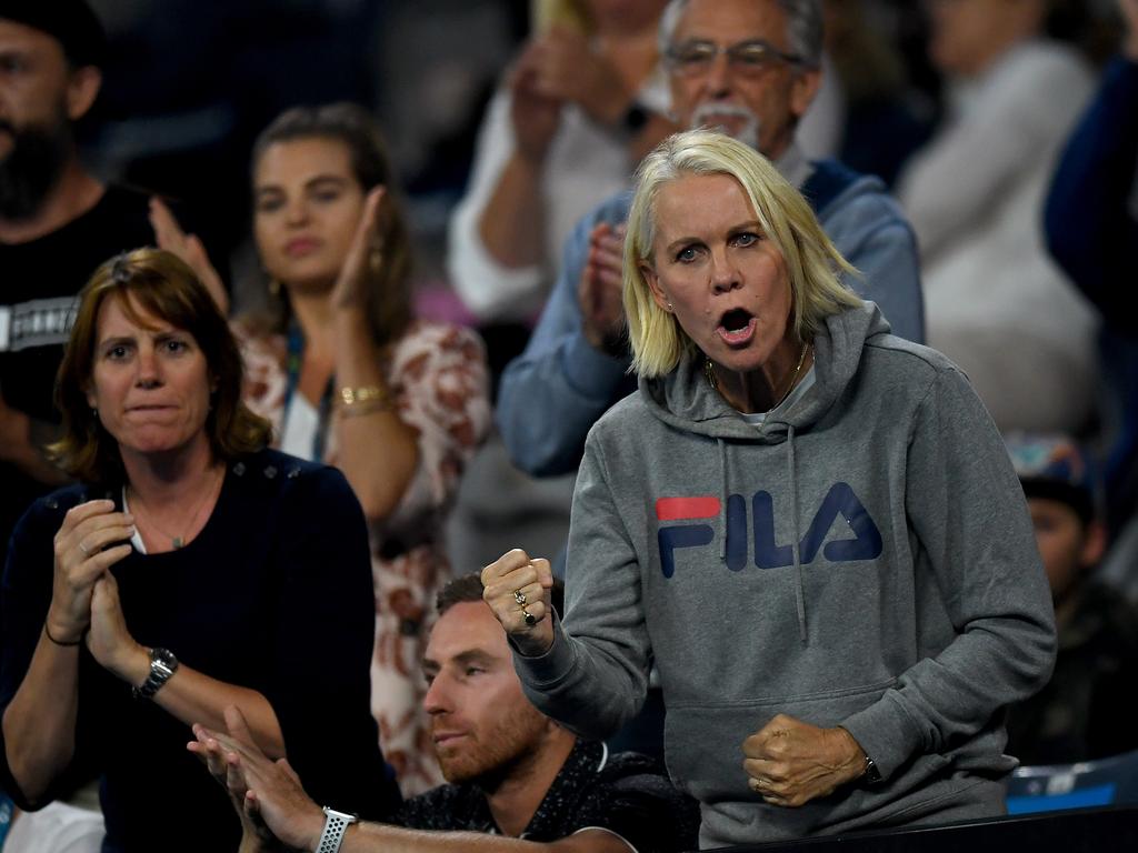 Sam Stosur's coach Rennae Stubbs, seen here cheering on her player at the 2020 Australian Open. Picture: AAP Image/Lukas Coch