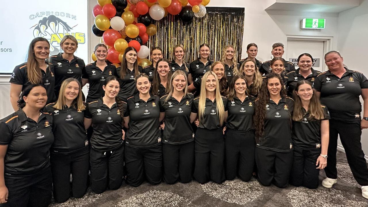 The Capricorn Claws' squad and coaching staff at the 2025 season launch.