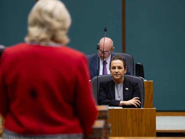 Leader of the Opposition, Northern Territory Government of Australia Lia Finocchiaro at the Parliament during the 2024-25 Budget on May 14, 2024. Picture: Pema Tamang Pakhrin