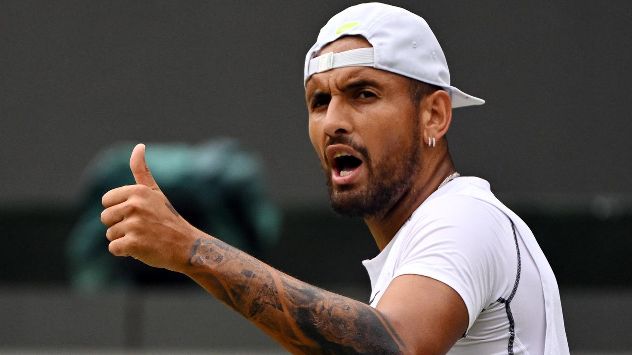 Nick Kyrgios will now face either Novak Djokovic or Britain’s Cameron Norrie in the championship decider. Picture: AFP