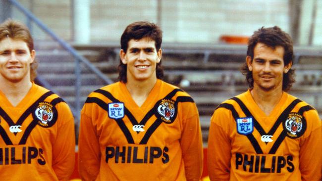 1989 Balmain players Tony Chalmers, James Grant and Matt Parish.