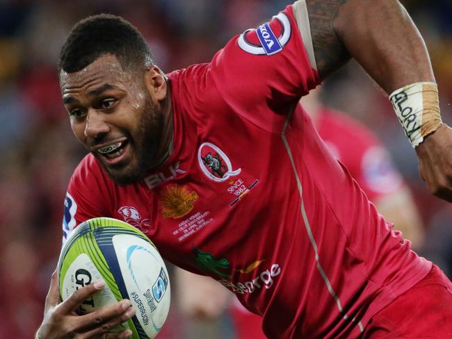 Samu Kerevi. Reds vs Hurricanes at Suncorp. Pic Jono Searle